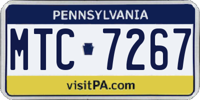 PA license plate MTC7267