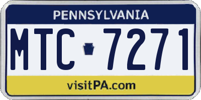 PA license plate MTC7271