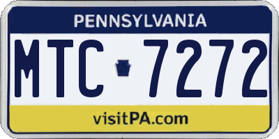 PA license plate MTC7272