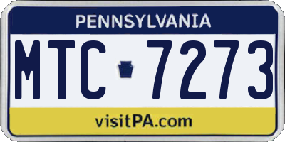 PA license plate MTC7273