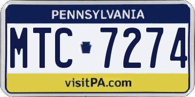 PA license plate MTC7274