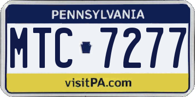 PA license plate MTC7277