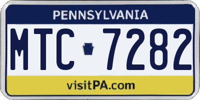 PA license plate MTC7282