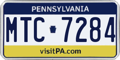 PA license plate MTC7284