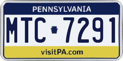 PA license plate MTC7291
