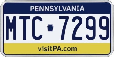 PA license plate MTC7299