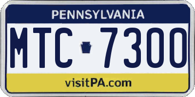 PA license plate MTC7300