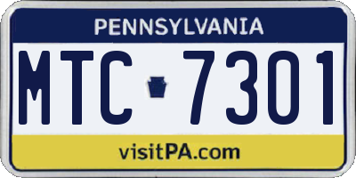 PA license plate MTC7301