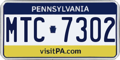 PA license plate MTC7302