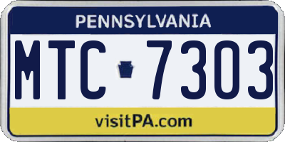 PA license plate MTC7303