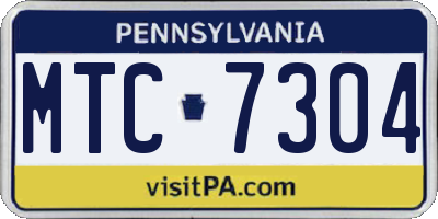 PA license plate MTC7304