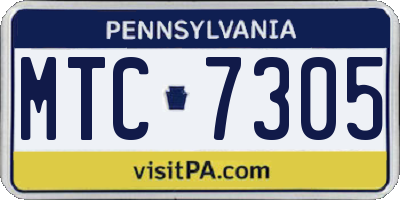 PA license plate MTC7305