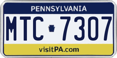 PA license plate MTC7307
