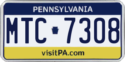 PA license plate MTC7308