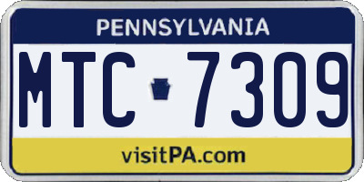 PA license plate MTC7309