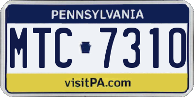 PA license plate MTC7310