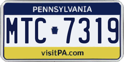 PA license plate MTC7319