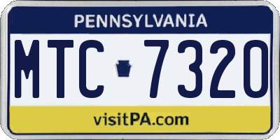 PA license plate MTC7320