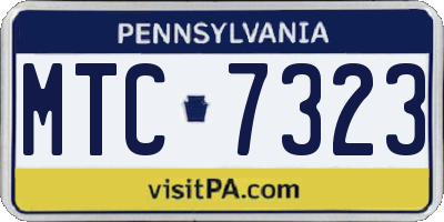 PA license plate MTC7323