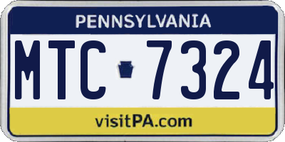PA license plate MTC7324