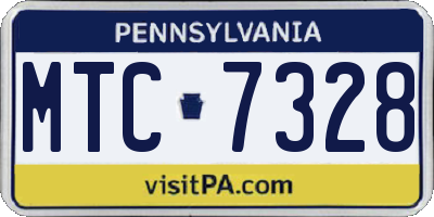 PA license plate MTC7328
