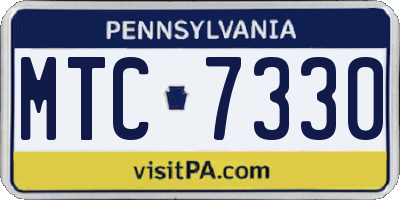 PA license plate MTC7330