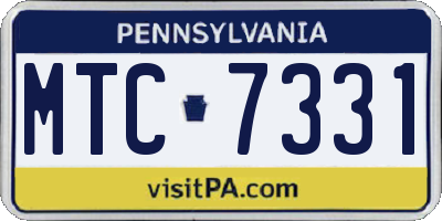 PA license plate MTC7331