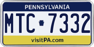 PA license plate MTC7332