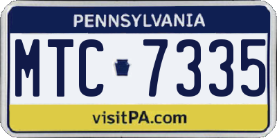 PA license plate MTC7335