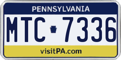 PA license plate MTC7336