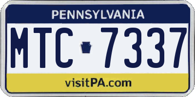 PA license plate MTC7337