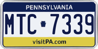 PA license plate MTC7339