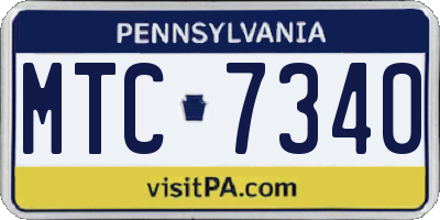 PA license plate MTC7340