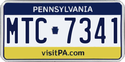 PA license plate MTC7341