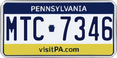 PA license plate MTC7346
