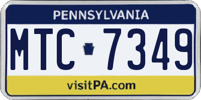 PA license plate MTC7349
