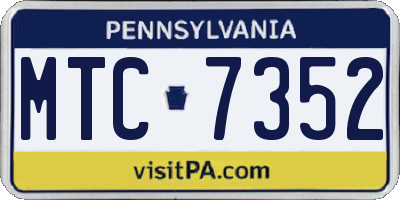 PA license plate MTC7352