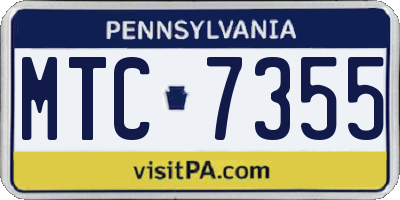 PA license plate MTC7355