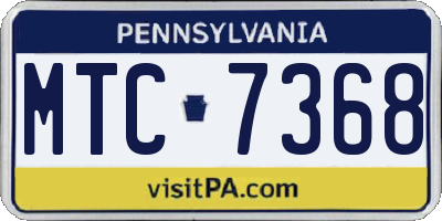 PA license plate MTC7368