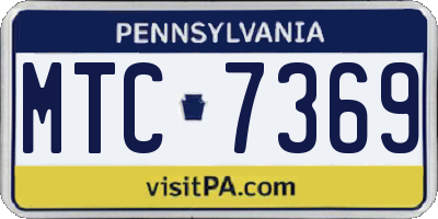 PA license plate MTC7369