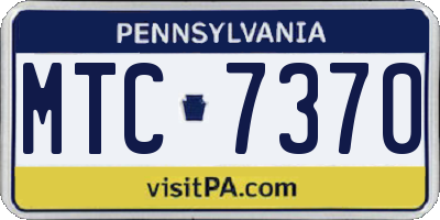 PA license plate MTC7370
