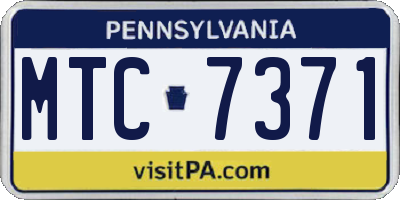 PA license plate MTC7371