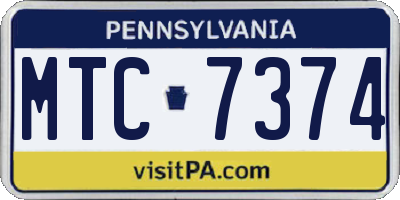 PA license plate MTC7374