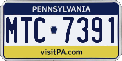 PA license plate MTC7391