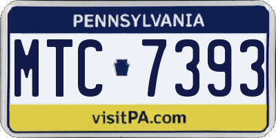 PA license plate MTC7393