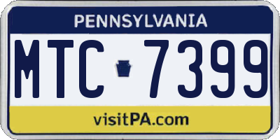 PA license plate MTC7399