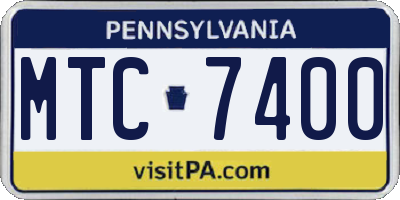 PA license plate MTC7400