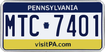 PA license plate MTC7401