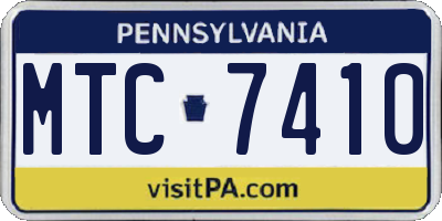 PA license plate MTC7410