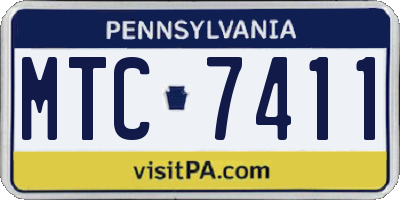 PA license plate MTC7411